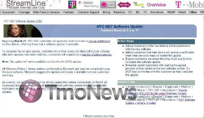 HTC HD7 owners to receive the WP7 NoDo update later today?