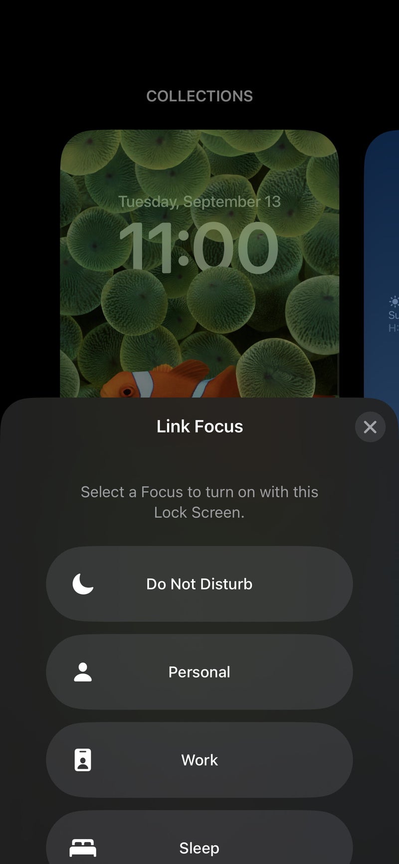 Lock screen focus linking