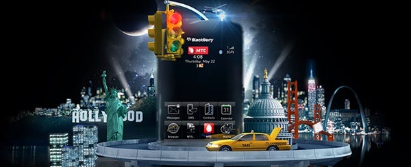 Viewers will be hypnotized by the &quot;presentation station&quot; that uses 3D hologrpahics to promote the BlackBerry Storm 2 in Russia  - 3D Holographic displays take BlackBerry marketing in Russia to a new place