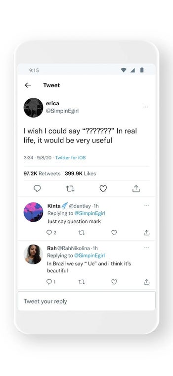 Twitter for iOS and Android