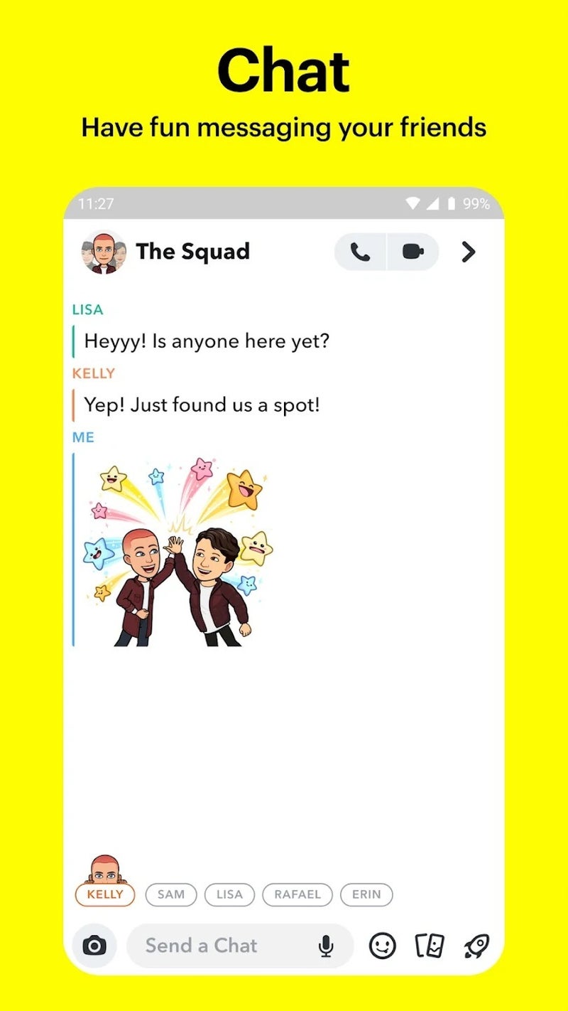 Snapchat for iOS and Android