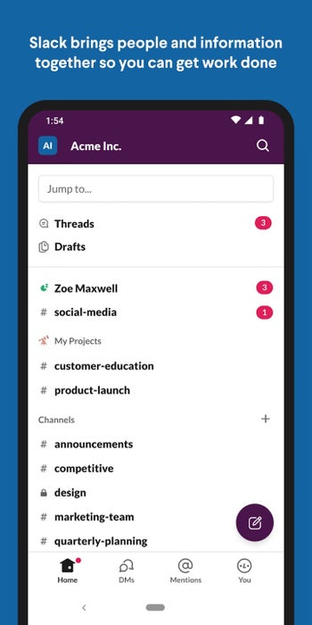 Slack for iOS and Android