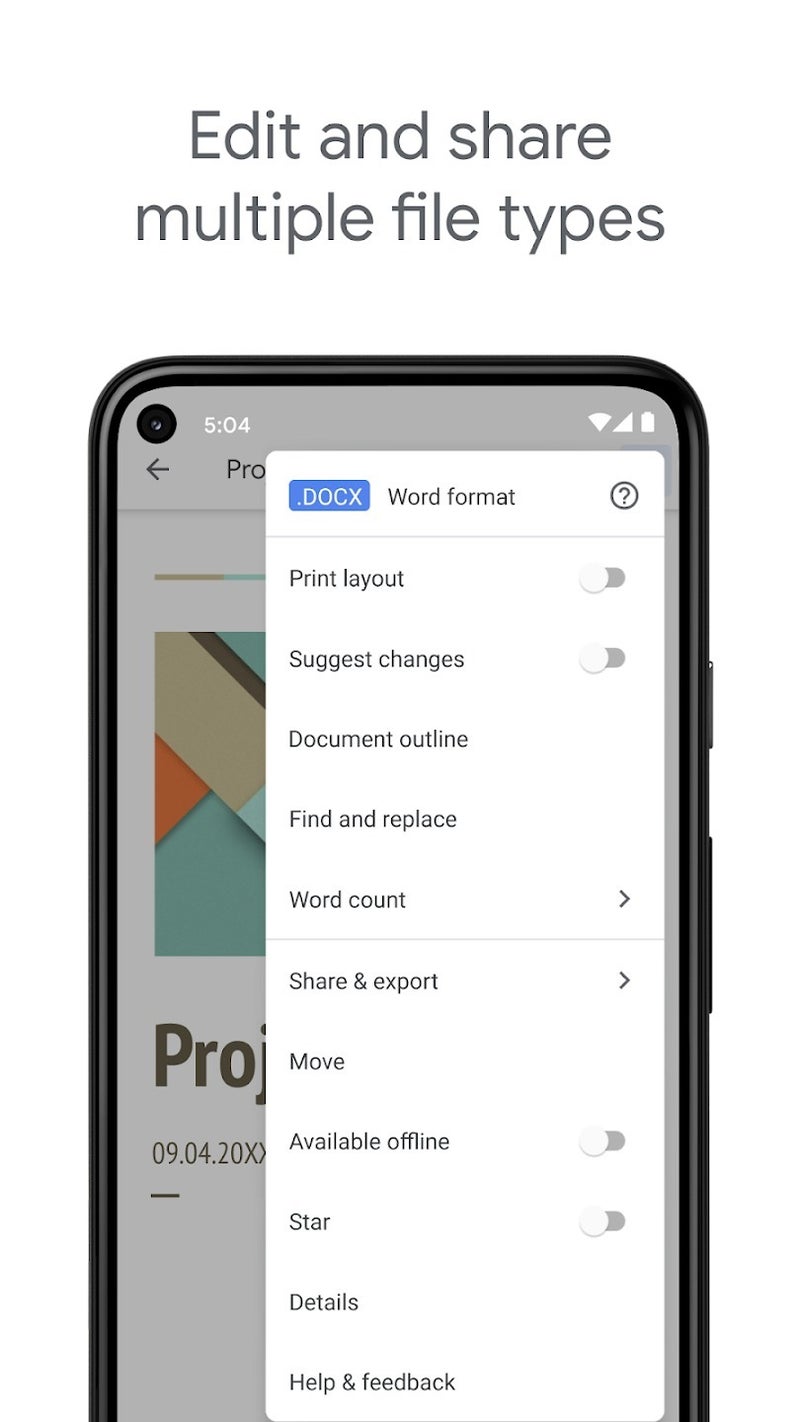 Google Docs for iOS and Android