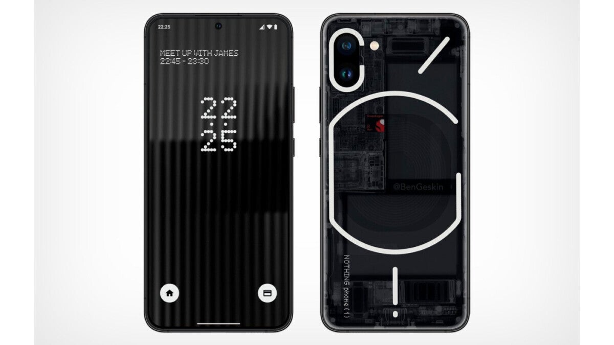 Front and back of the Nothing Phone including the Glyph interface that sends out notifications on the back of the device - Nothing executive reveals Phone (1) sales in this top three smartphone market