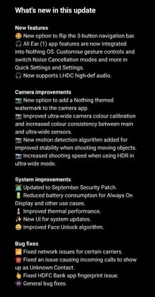 The Nothing Phone gets an update. Credit 9to5Google - Update for Nothing Phone (1) has arrived to improve the camera and battery life, kill bugs, and more