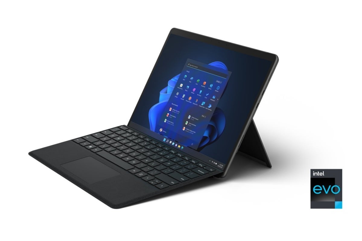 This is the black-coated Surface Pro 8 with a matching Type Cover. - Huge new leak details Microsoft&#039;s familiar Surface Pro 9 specs and exciting new colors