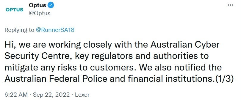 Optus keeps its customers informed via Twitter - Cyber-attack on wireless firm exposes data belonging to 40% of this country's population
