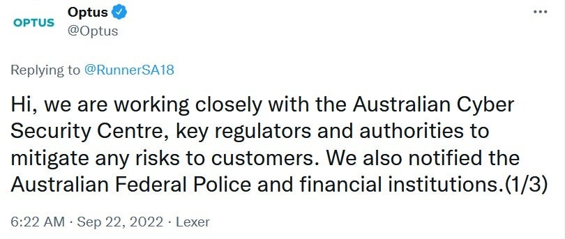 Optus keeps its customers informed via Twitter - Cyber-attack on wireless firm exposes data belonging to 40% of this country&#039;s population