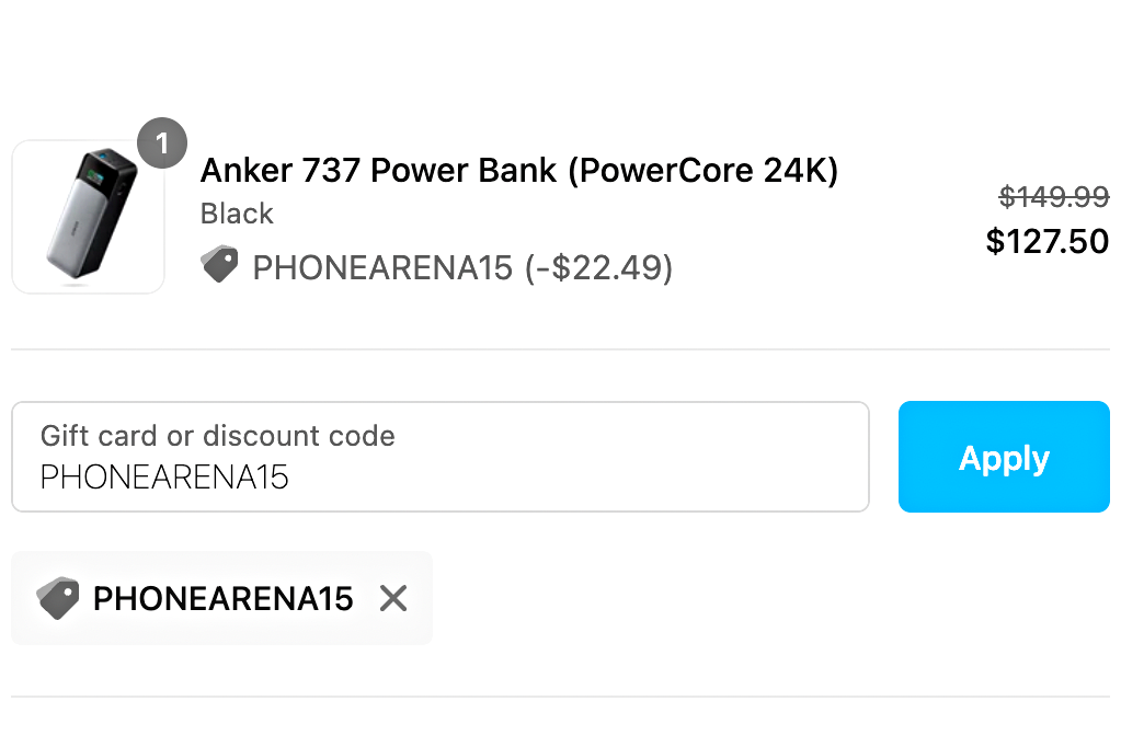 Anker 737 with PhoneArena discount applied - This Anker power bank can charge your phone, tablet, and laptop! PhoneArena exclusive discount inside