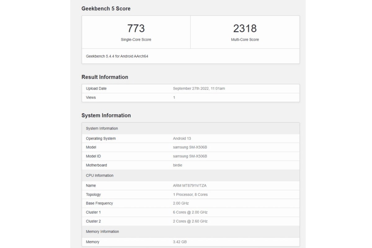 Wild Samsung Galaxy Tab S8 FE suspect appears with Android 13 and middling SoC