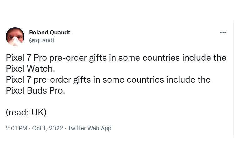 Alleged Pixel 7 and 7 Pro pre-order bonuses - Pixel 7 Pro pre-orderers in at least one country might be treated to a free Pixel Watch