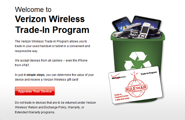 Receive up to a $300 Verizon gift card by sending in your old cellphone or tablet to Verizon&#039;s Trade-In Program - Verizon adds tablets to its trade-in program