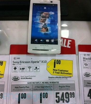 Best Buy is selling the Sony Ericsson Xperia X10 for a mere dollar on-contract