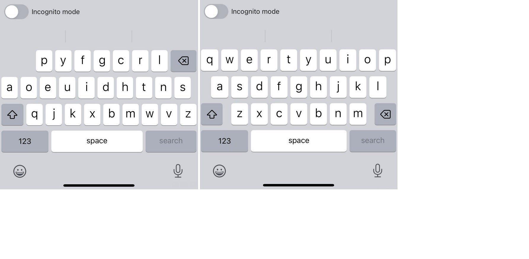 Dvorak on the left, QWERTY on the right - iPhone adds support for 86-year-old keyboard layout favored by "The Woz"