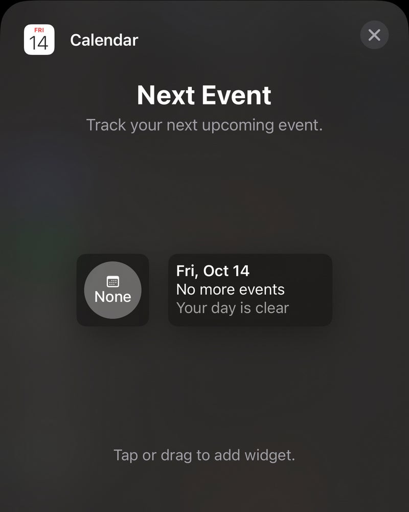 Calendar widget