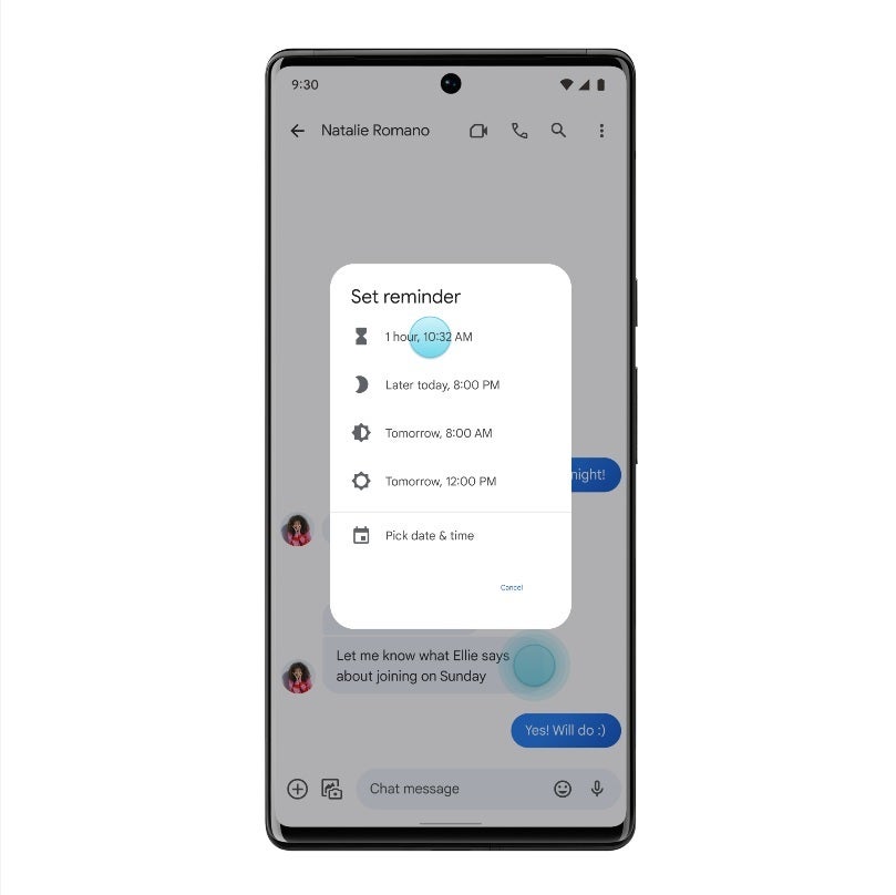 La aplicación Google Messages ahora le recordará que configure un recordatorio bajo ciertas condiciones: Google anuncia nuevas funciones y un nuevo ícono para su aplicación Messages