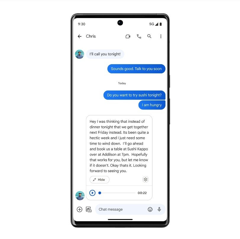 Voice Messages Transcriptions allows you to keep voice messages you receive to yourself - Google announces new features and new icon for its Messages app