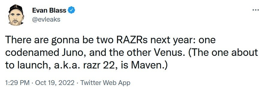 Motorola lancera une paire de téléphones pliables Razr l'année prochaine, déclare Evan Blass - Motorola a prévu de sortir une paire de modèles Razr en 2023