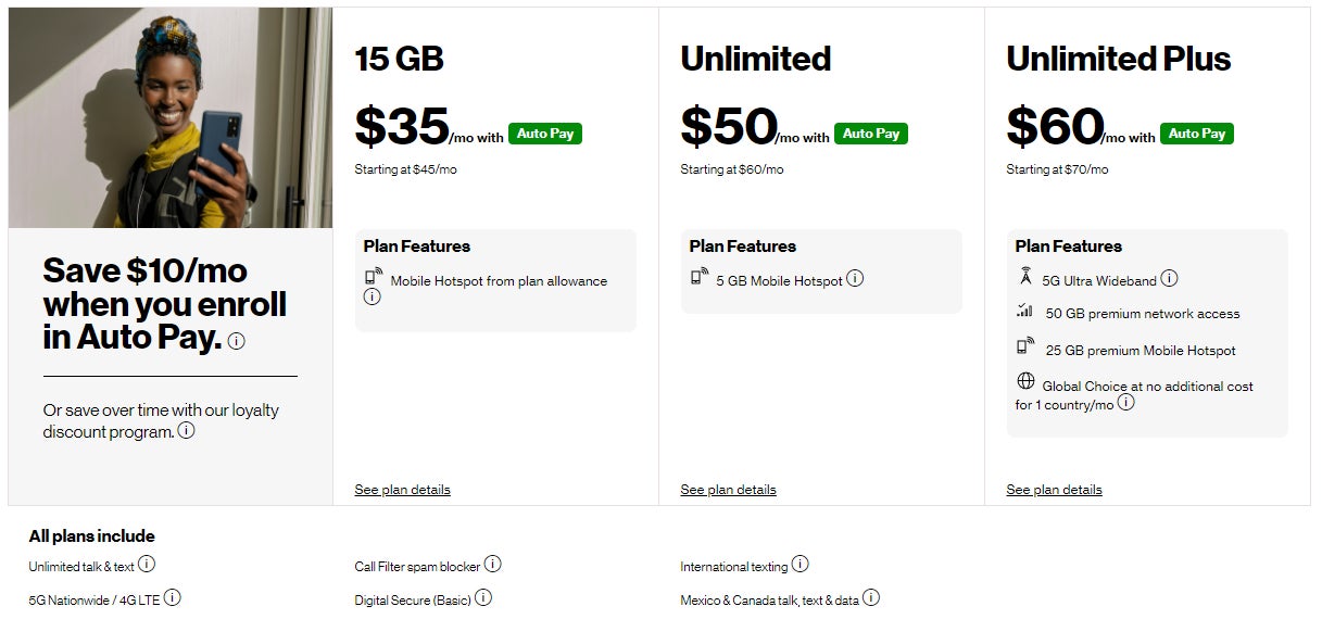 Verizon launches new prepaid plans, lowers prices