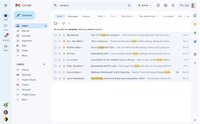 Google rolls out new search features to Gmail and Chat