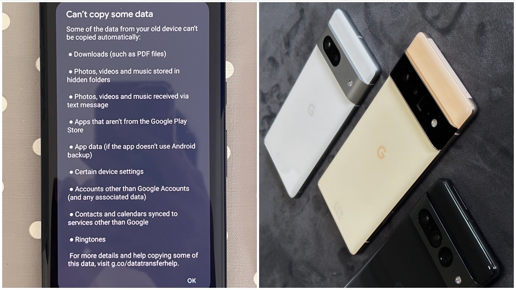 Some important data from Pixel 6 cannot be transferred to Pixel 7, let alone an iPhone or Galaxy.  - The Android iPhone?  Next prank!  Problems switching to Pixel 7 make me rethink Google's promises