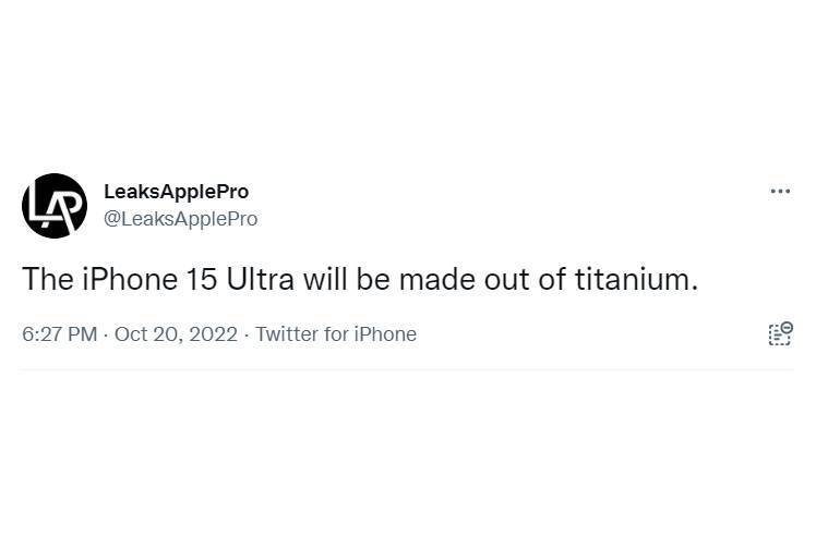 iPhone 15 Ultra may boast premium titanium construction