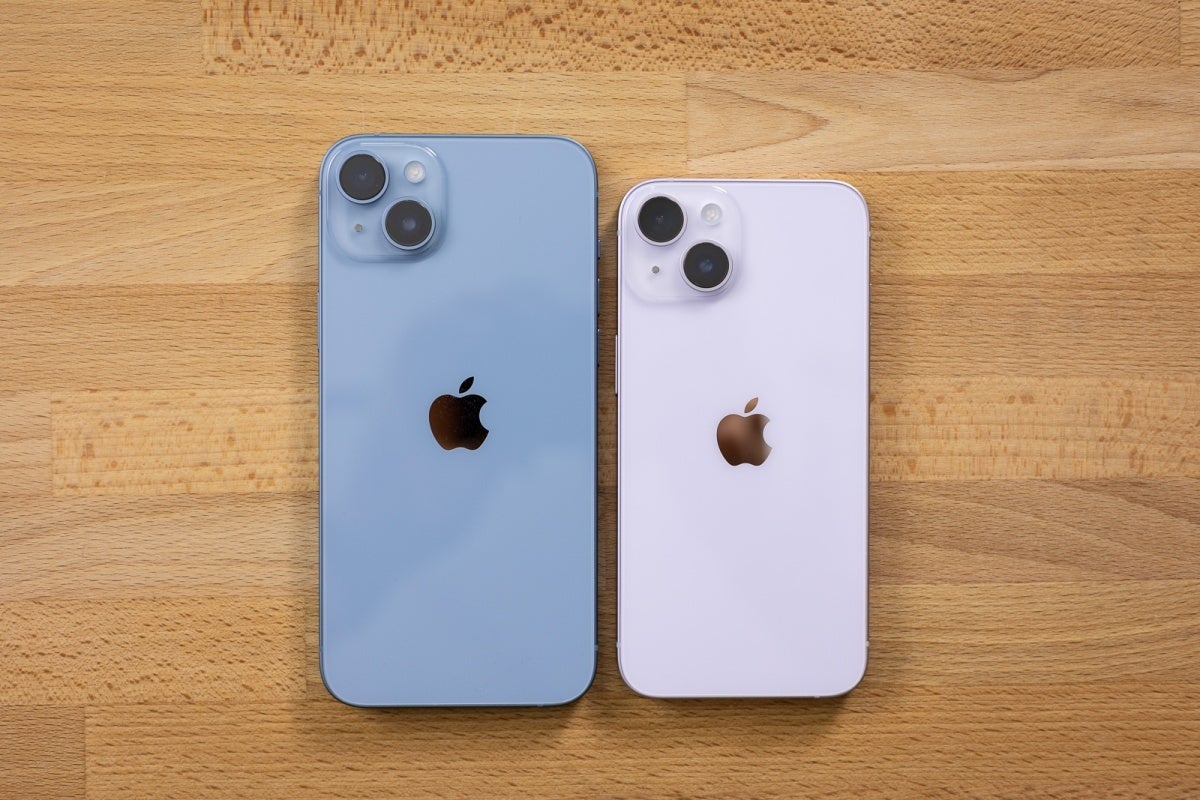 The iPhone 14 and 14 Plus (pictured here) are still nowhere near as popular as their Pro siblings. - New report tips &#039;greater differentiation&#039; between Apple&#039;s iPhone 15 and 15 Pro models