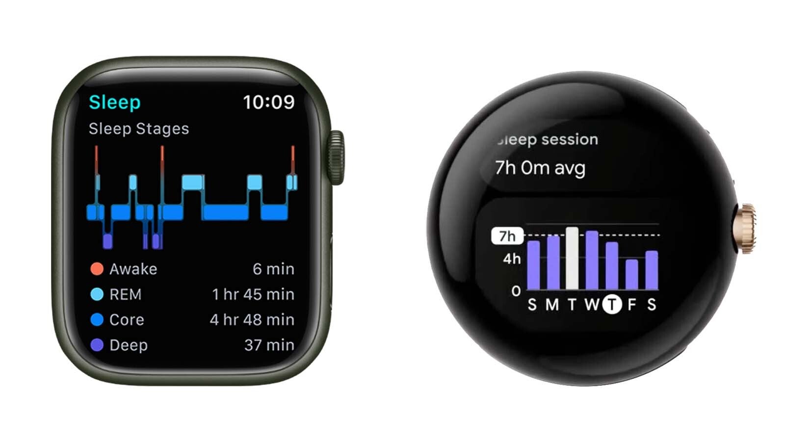 Comparaison de l'interface Apple Watch vs Pixel Watch - Les smartwatches rondes sont-elles terriblement peu pratiques ?  Pourquoi l'Apple Watch rectangulaire a bien plus de sens