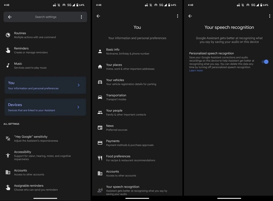 How to disable personalized speech recognition - Google Assistant on the Pixel 7 series learns how you talk to better understand your requests