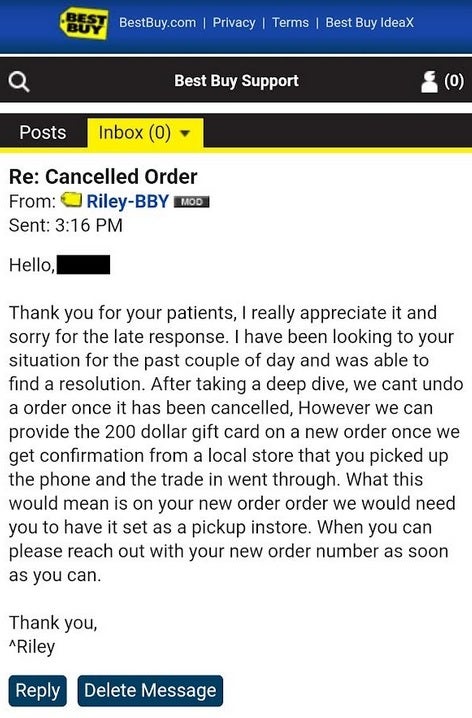 Despite the obvious spelling error, Best Buy has a solution for at least one customer - Didn't get credit for the trade you sent Google when you bought your new Pixel? This is why