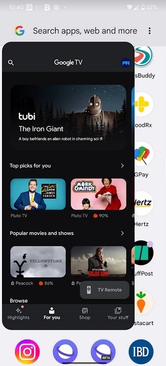 The predictive back gesture on Android 13 QPR1 Beta 3.5 using the Google TV app - Google&#039;s predicitive back gesture to become a default feature in Android 14. Test it now!