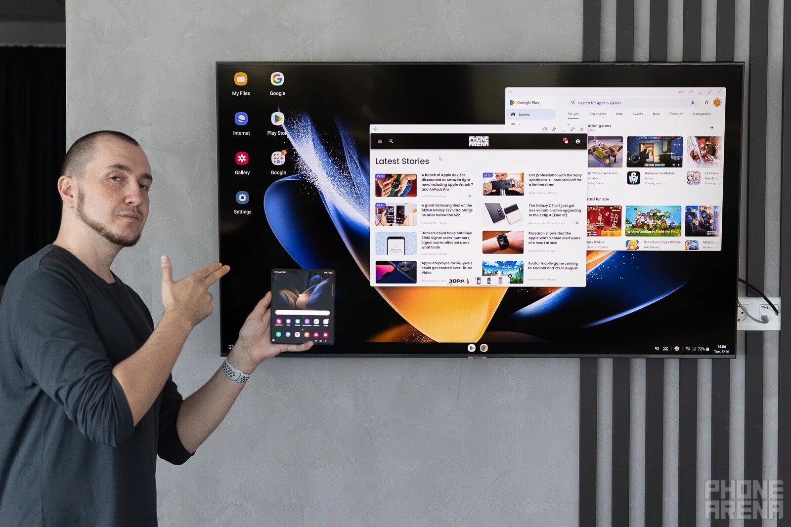 Samsung DeX in action, streaming from a Z Fold 4 to a smart TV - Pixel Fold, Z Fold 5, S23 Ultra: Picking my next big phone is going to be tough in 2023!