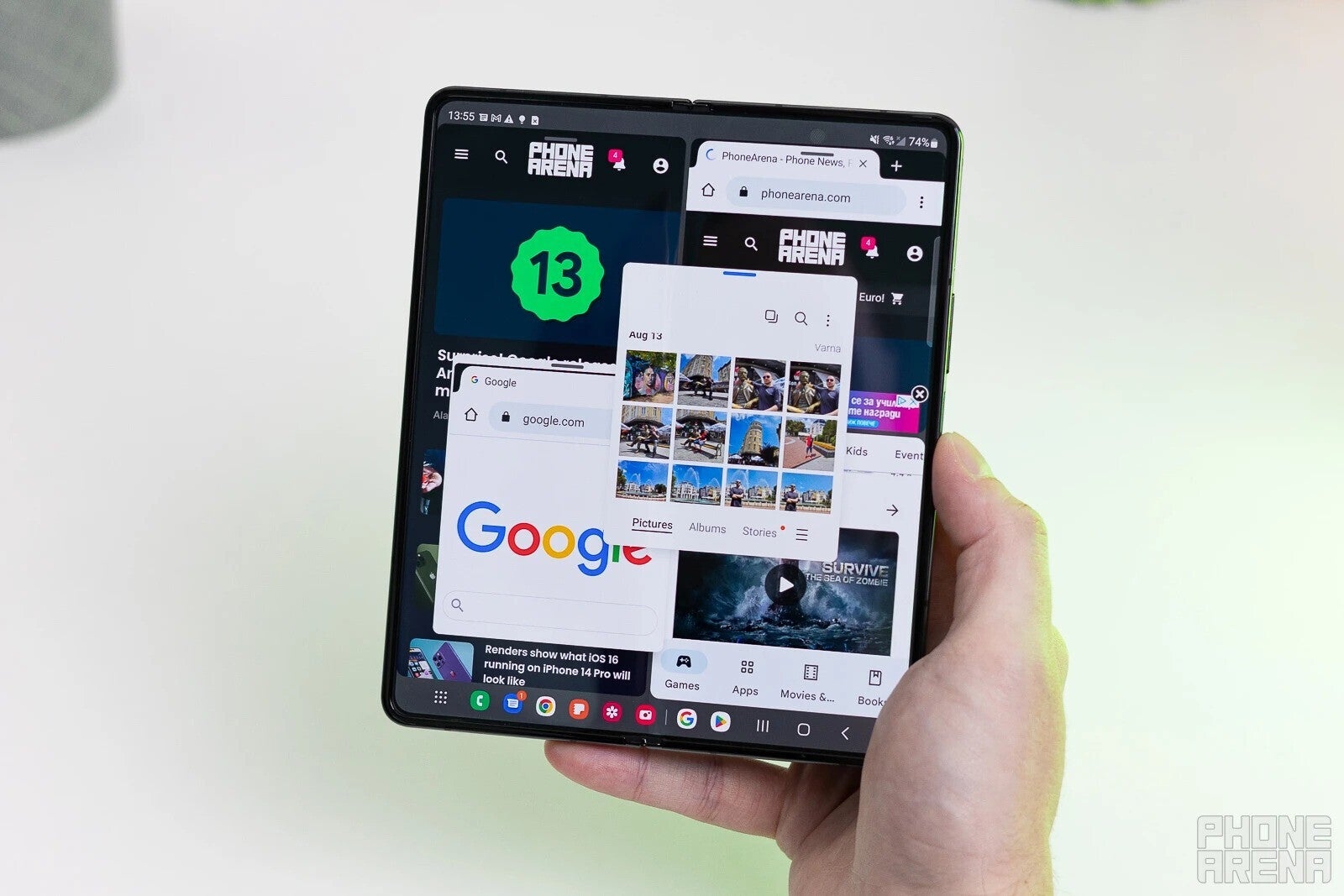 The multitasking experience on the Z Fold 4 (shown here) is excellent - Pixel Fold, Z Fold 5, S23 Ultra: Picking my next big phone is going to be tough in 2023!