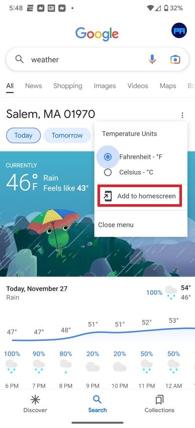 Deberá abrir la aplicación Google para instalar el ícono de la aplicación Google Weather en la pantalla de inicio de su Pixel - Cómo instalar el ícono de la aplicación Google Weather en la pantalla de inicio de su Pixel