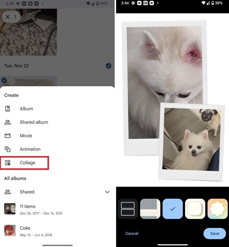 Choisissez parmi les styles de collage nouvellement ajoutés sur l'application Google Photos - Google annonce plusieurs nouvelles fonctionnalités Android, y compris un widget très attendu