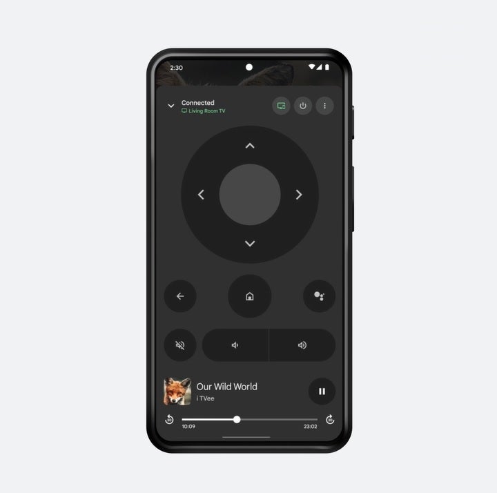 Vous pouvez utiliser votre téléphone comme télécommande lorsque vous diffusez directement sur votre téléviseur à la maison à partir de l'application Google TV - Google annonce plusieurs nouvelles fonctionnalités Android, y compris un widget très attendu