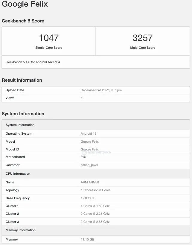 Presuntos puntos de referencia de Pixel Fold: el Pixel plegable de Google se está comparando con la especificación del procesador Tensor 2