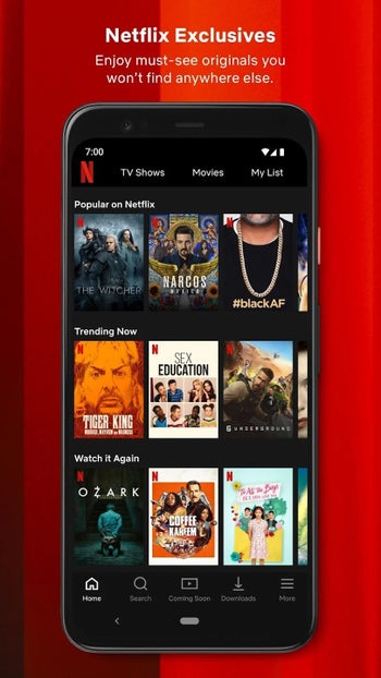 Netflix for iOS and Android