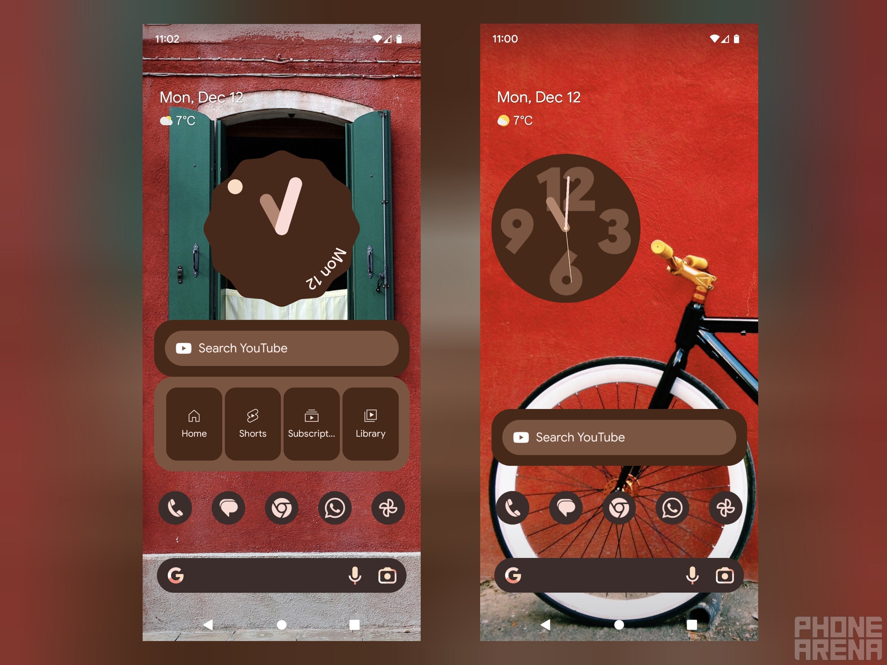 The new YouTube widgets, customized automatically through Material You. - YouTube finally gets widgets on Android for faster searching and browsing