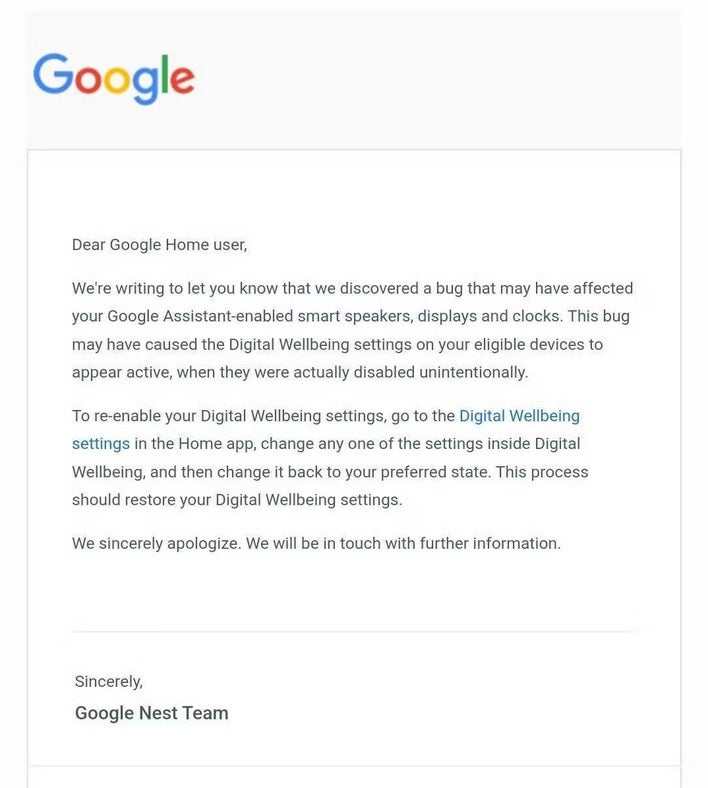 Email kedua Google mengungkapkan sedikit lebih banyak detail tentang bug yang ditemukan di Asisten Google - Google memperingatkan pengguna Asisten dan Rumah tentang kekacauan yang menyebabkan bug
