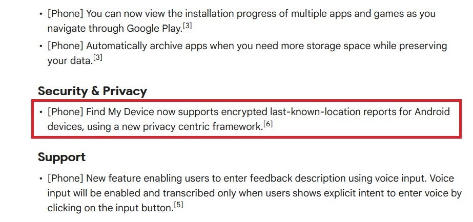 Google's support page indicates that the Find My Device feature may be updated soon;