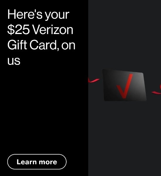 Verizon memberi pelanggan yang beruntung kartu hadiah $25 yang dapat digunakan untuk beberapa hal termasuk tagihan bulanan - Beberapa pelanggan Verizon yang beruntung menemukan kartu hadiah $25 di aplikasi My Verizon