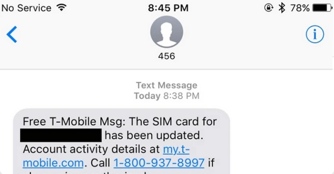 Si vous voyez un message comme celui-ci mais que vous n'avez pas demandé une nouvelle carte SIM, vous êtes victime de l'escroquerie par échange de carte SIM - les abonnés T-Mobile doivent activer cette nouvelle fonctionnalité de sécurité dès que possible pour éviter d'être victime de fraude