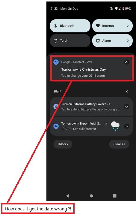 Nope, Google Assistant didn't get the date wrong - Google Assistant said that Christmas in the U.S. was on December 26th; it wasn't wrong