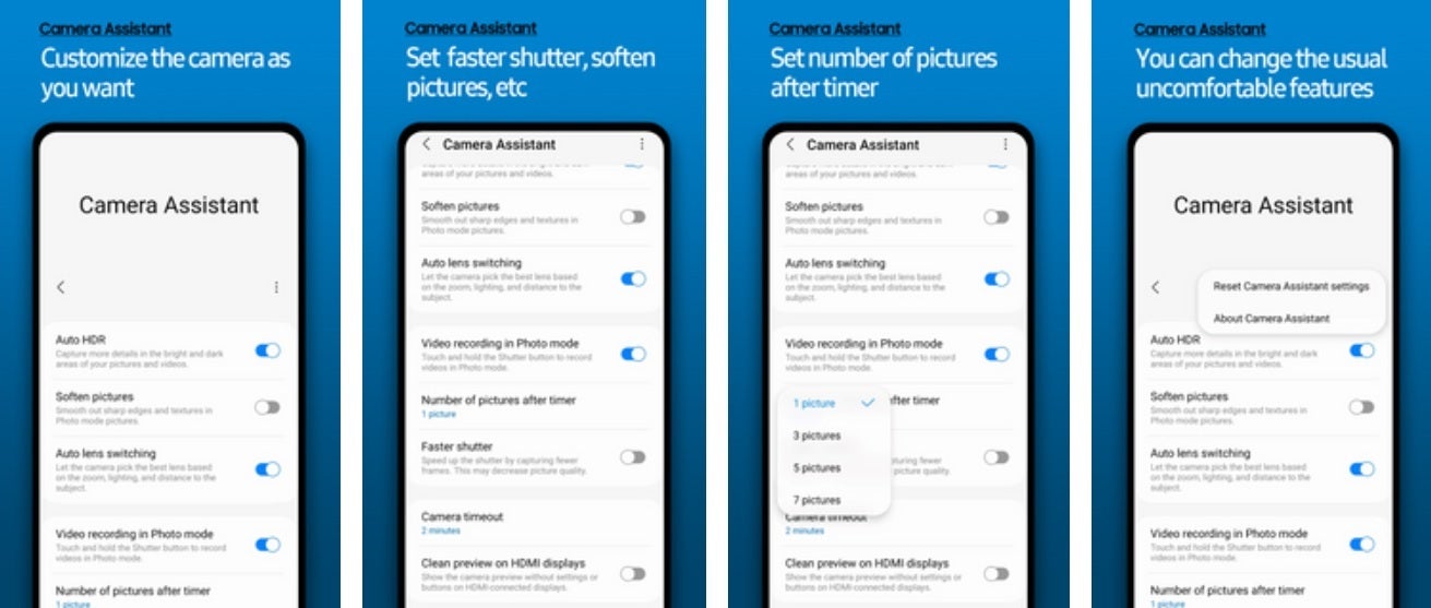 The Samsung Camera Assistant app is coming to more Galaxy phones - Samsung will give customized control over camera settings to users of more Galaxy models