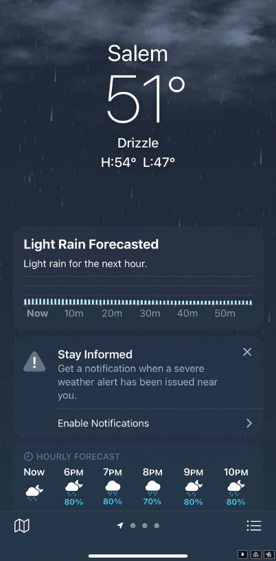 La aplicación meteorológica nativa para iOS: la aplicación meteorológica Dark Sky de Apple desaparecerá después de esta noche;  así es como aún puede acceder a los mismos datos