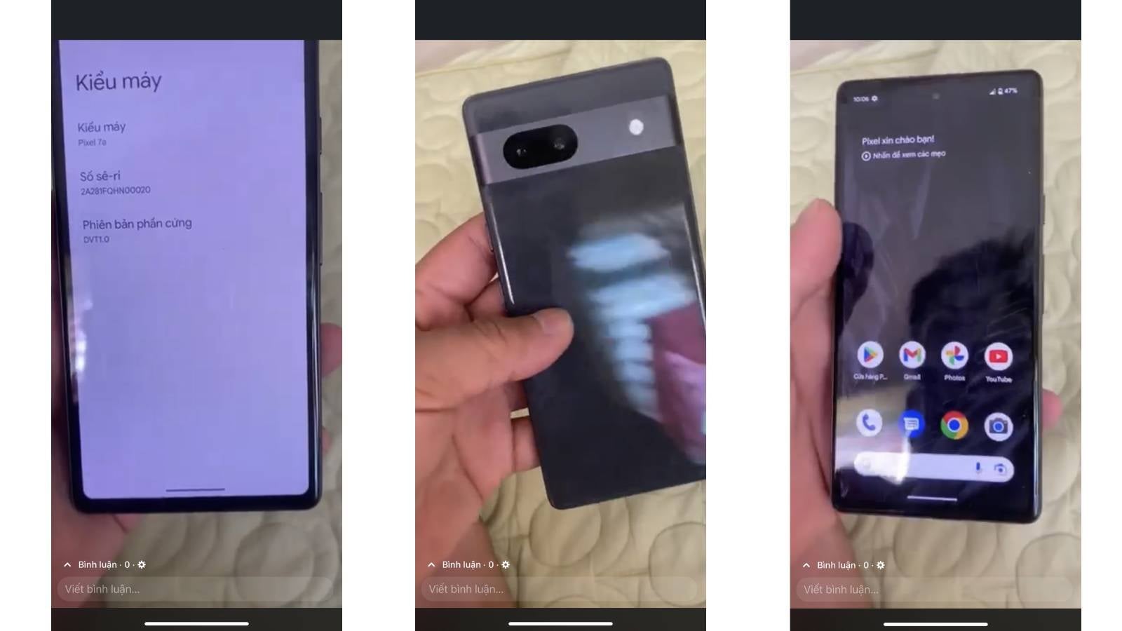 Pixel 7a leaked images - Alleged hands-on images of Pixel 7a DVT unit show off massive bezels