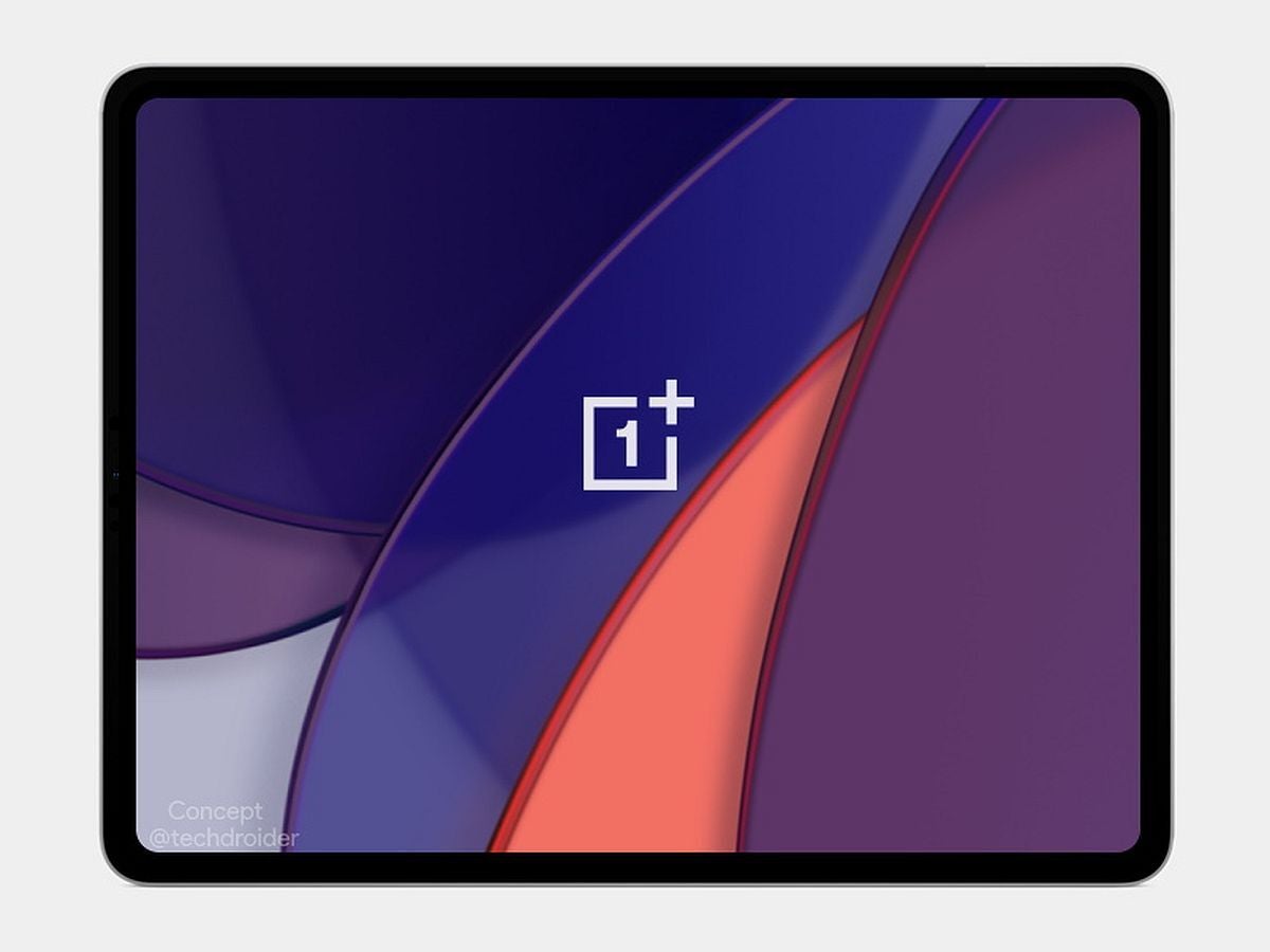 Concept image of the OnePlus Pad courtesy of @techdroider. - OnePlus may be testing an Android tablet codenamed “Aries”