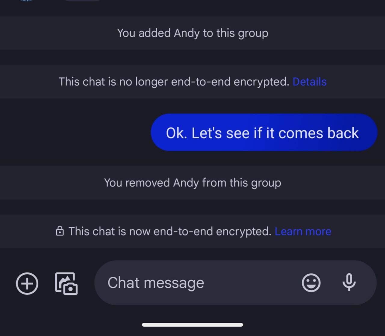 @SeeAreEff/Twitter - Google Messages completes rollout of end-to-end encryption for group chats in Beta