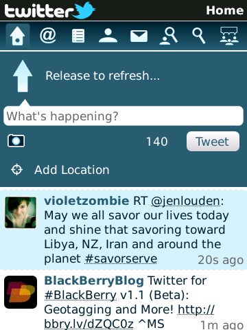 Software update to v1.1 brings geotagging feature to Twitter for BlackBerry